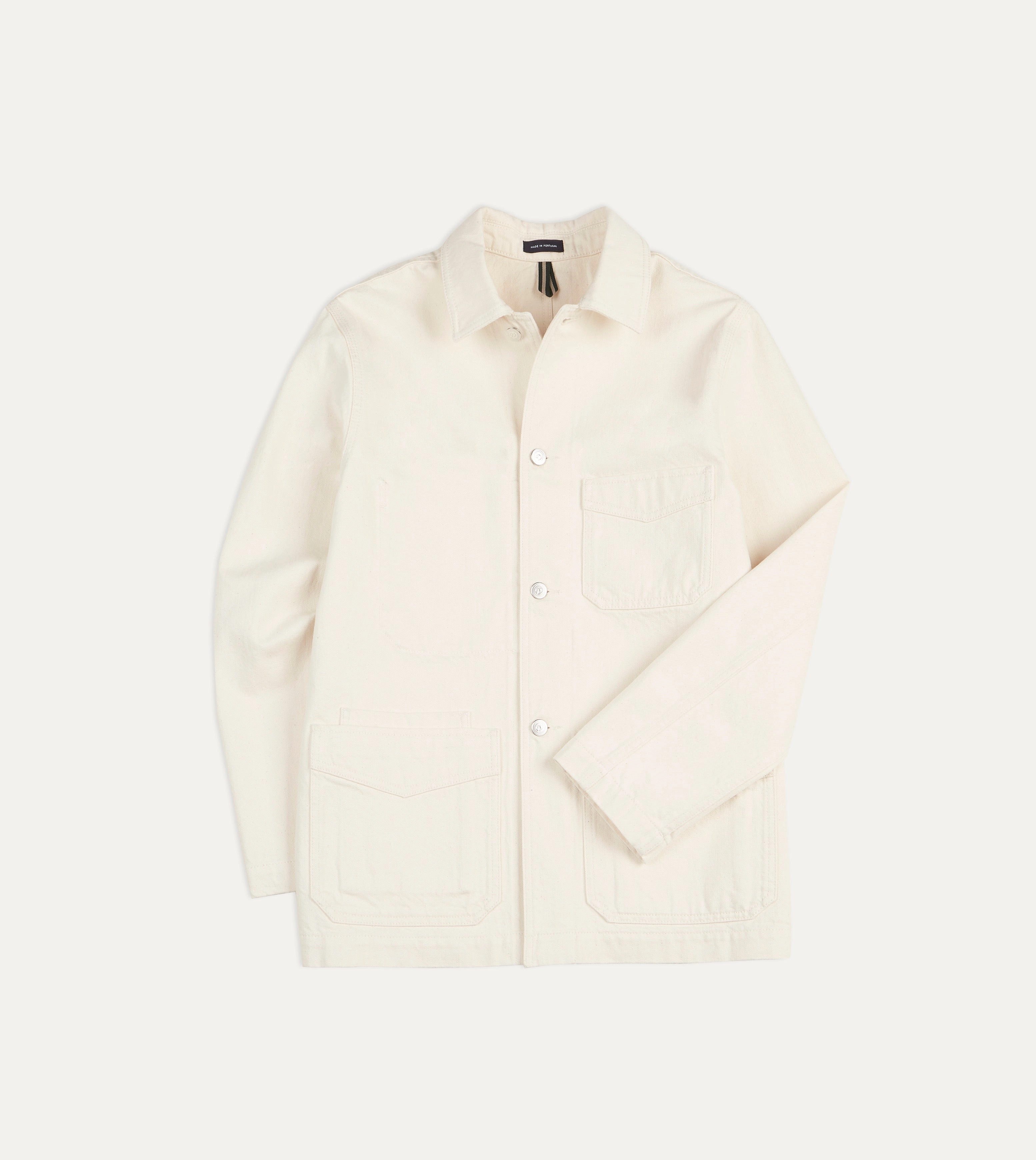 Ecru Selvedge Denim Five-Pocket Chore Jacket Adventure Comfort