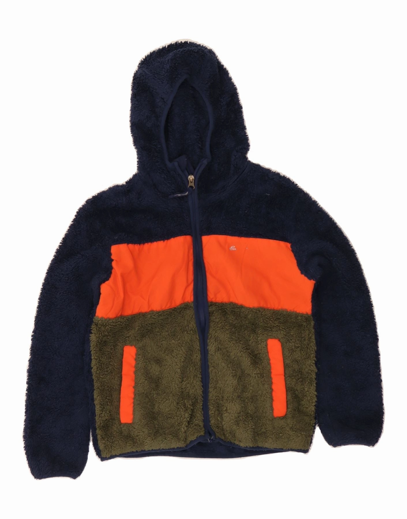 Technique EDDIE BAUER Boys Fleece Jacket 10-11 Years Medium Navy Blue Colourblock