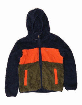 Technique EDDIE BAUER Boys Fleece Jacket 10-11 Years Medium Navy Blue Colourblock