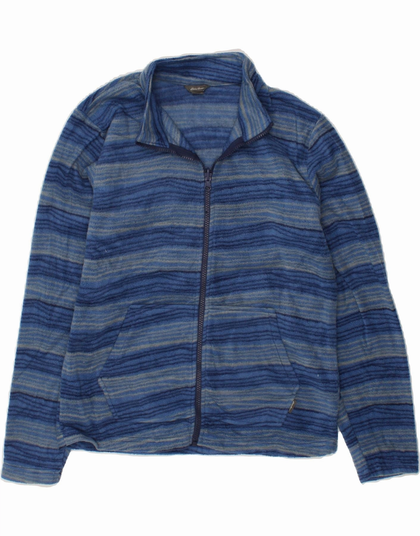 Modern Outdoor Gear Urban Ready EDDIE BAUER Boys Fleece Jacket 14-15 Years Large Blue Striped Polyester