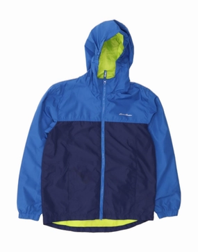 hiker Primaloft Insulation EDDIE BAUER Boys Hooded Rain Jacket 14-15 Years Large  Blue Colourblock