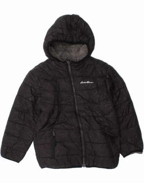 vacation Efficient Protection EDDIE BAUER Boys Reversible Padded Jacket 5-6 Years XS Black Camouflage