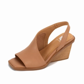 Daily Height Simple Rise Women's Valdosta Slingback Wedge Sandal In Almond
