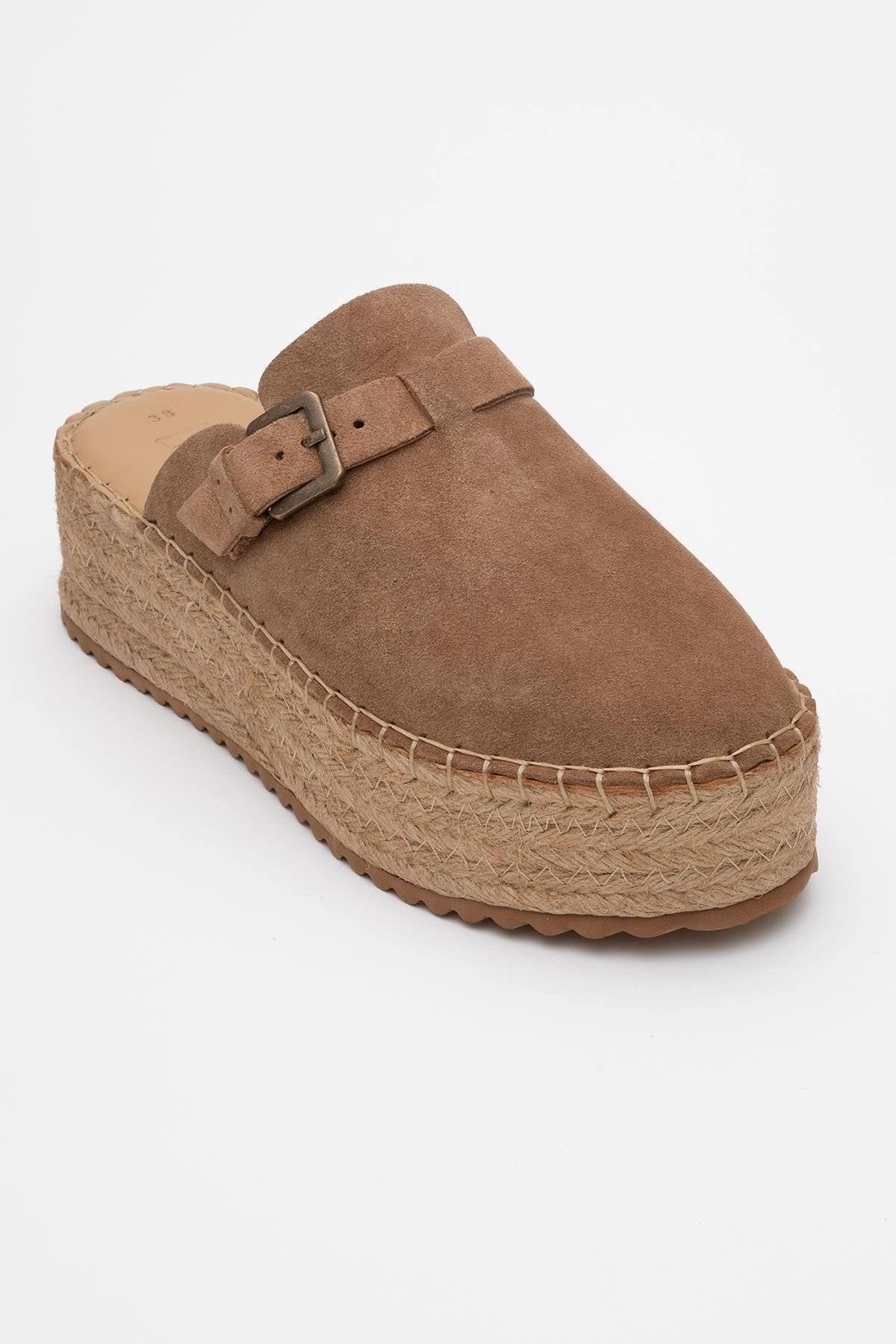Elevated Edge Novas Leather Platform Espadrille Mule