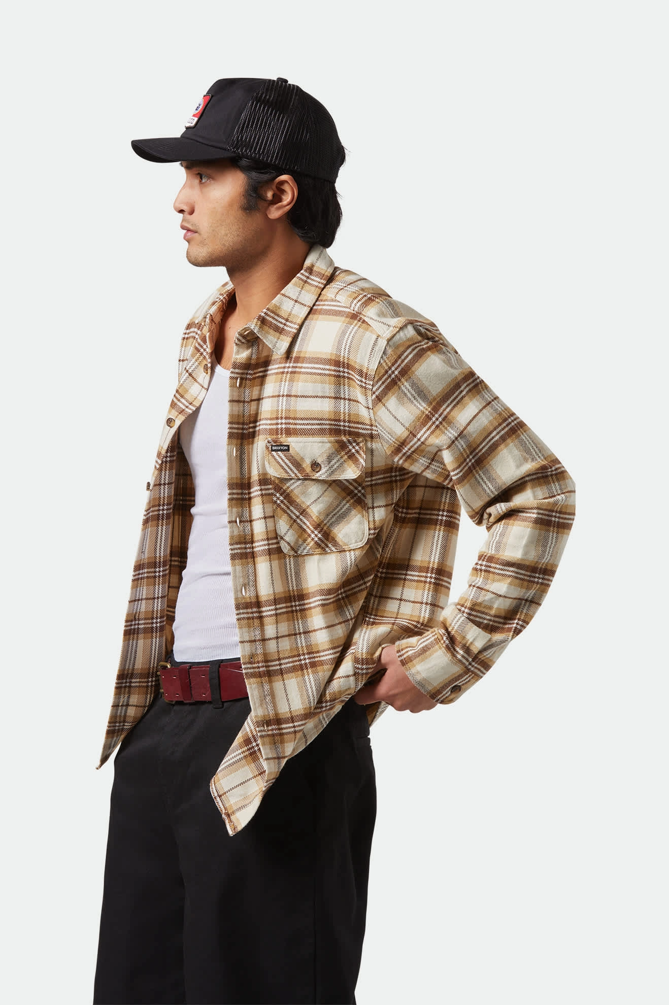 Backpacking Trip Tall friendly Bowery L/S Flannel - Whitecap/Sand/Pinecone Brown
