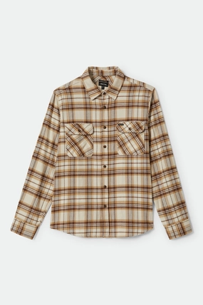 Bowery L/S Flannel - Whitecap/Sand/Pinecone Brown Youth fashion