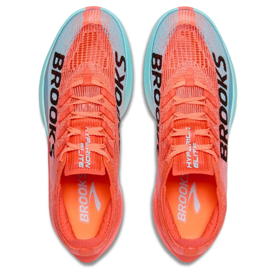 Brooks Unisex Hyperion Elite 5 Running Shoes in Pink Clay/Atomizer Blue AW25 improve traction