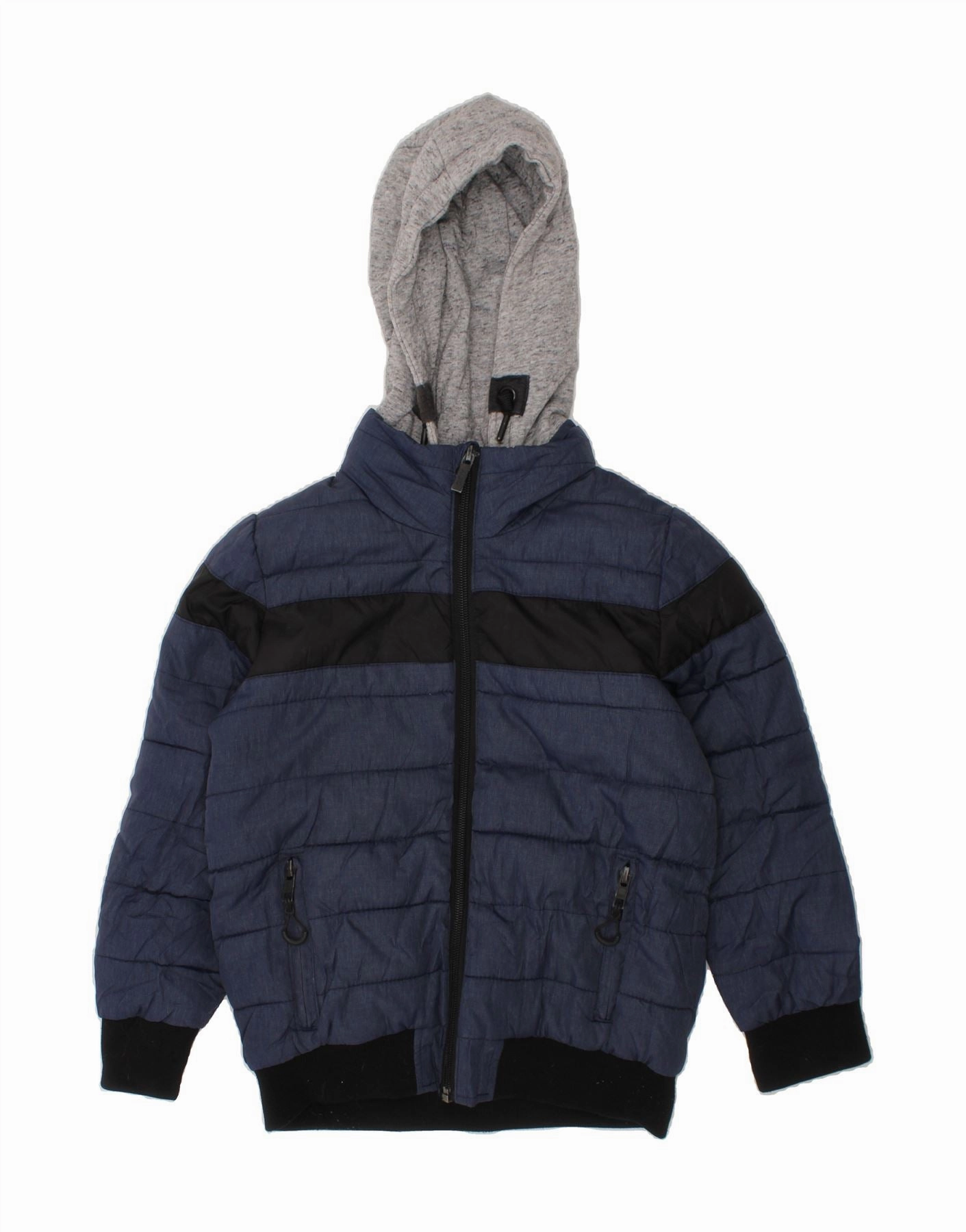 DKNY Boys Hooded Padded Jacket 5-6 Years Navy Blue Colourblock Polyamide solo travel