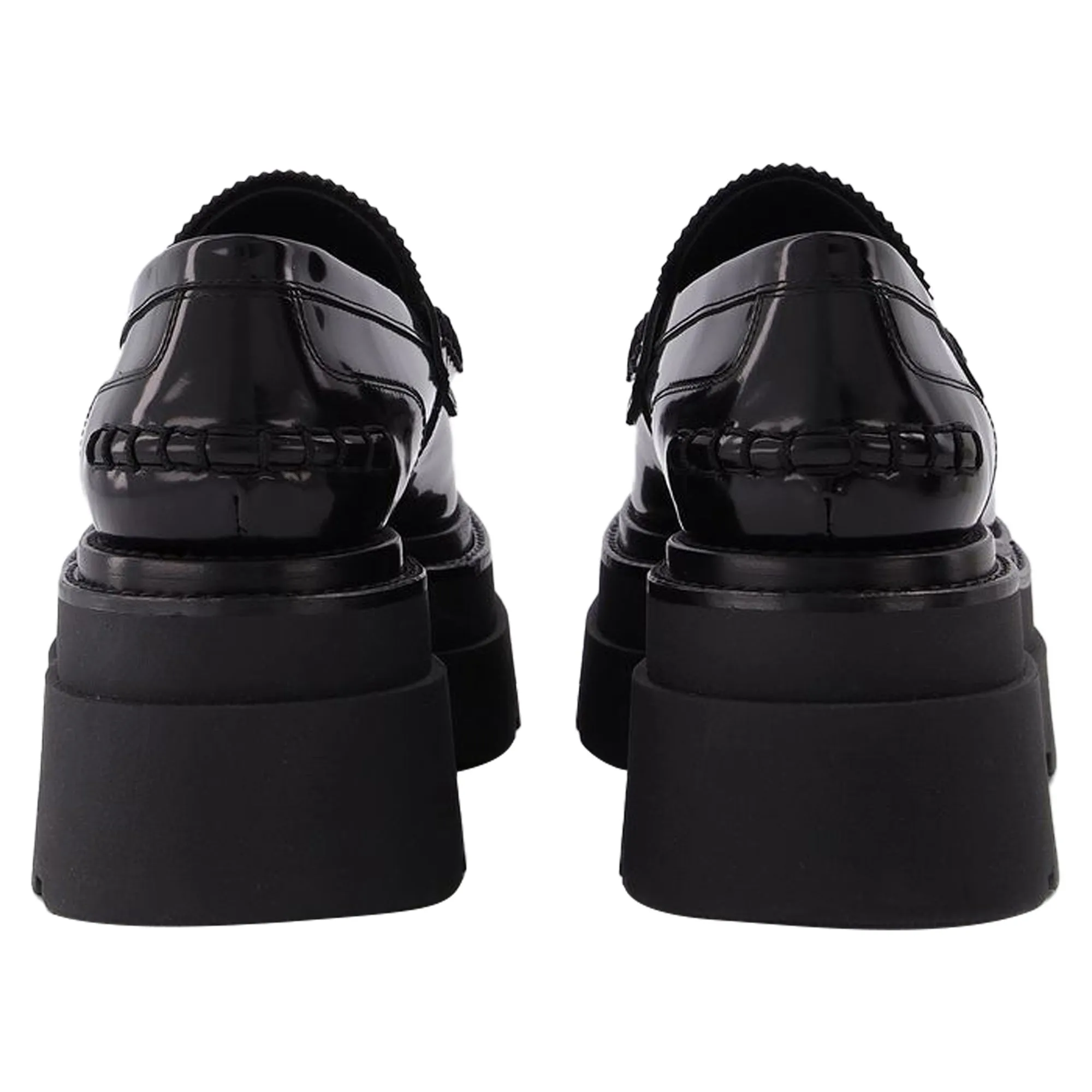 Carter 75 Platform Loafers in Black Leather Walk Power
