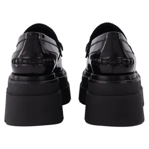 Carter 75 Platform Loafers in Black Leather Casual Everyday Footwear Harbor View