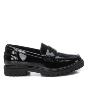 Hill Walk Spring Style Women's Casual Patent Leather Moccasin Shoes In Black