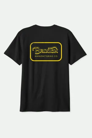 Grade S/S Standard T-Shirt - Black/Dark Yellow Non Shrink Material