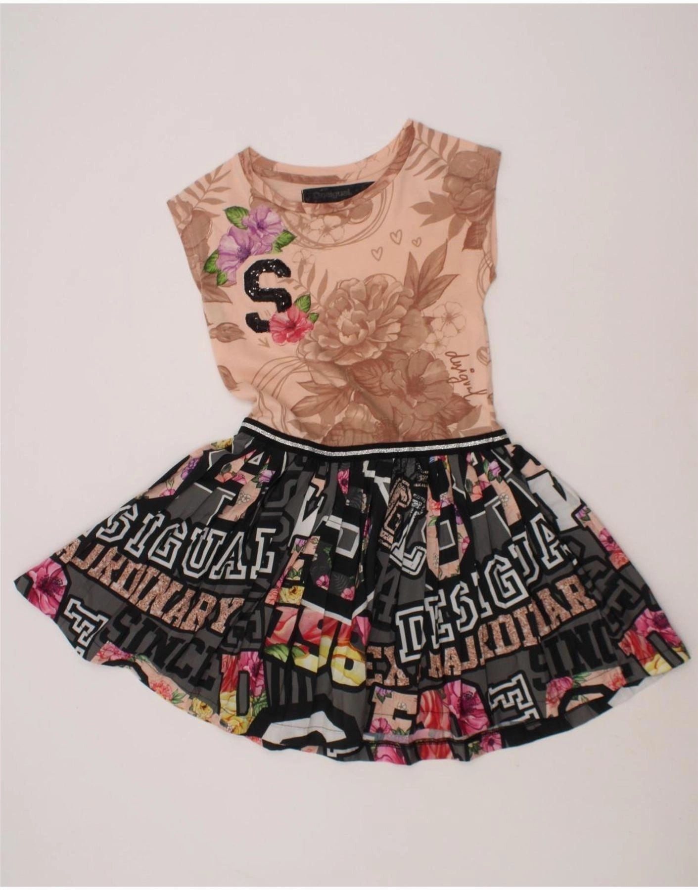 DESIGUAL Girls Abstract Pattern Swing Dress 5-6 Years Multicoloured Cozy Wearable