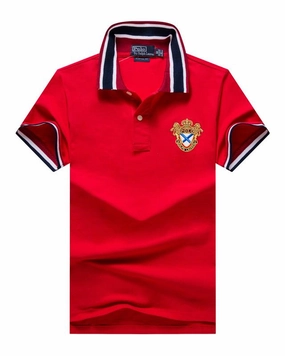 Polo Ralph Lauren Red Polo Stripe Collar LayeredHemDetails