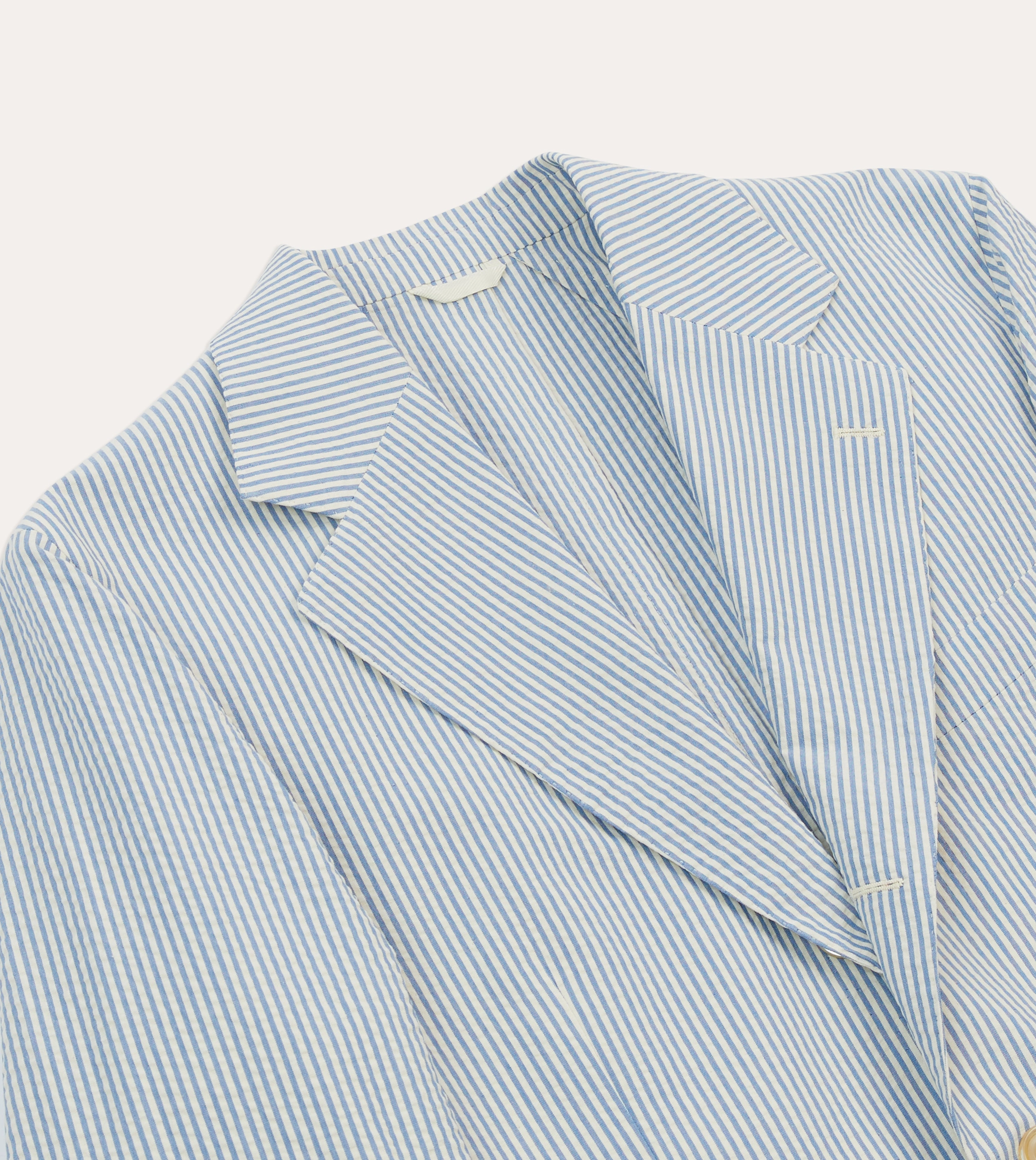 Seersucker Cotton Tailored Jacket Business Casual Fit