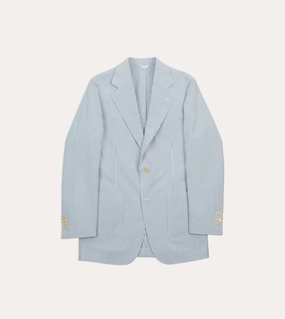 Clean Cut Chic Office Design Seersucker Cotton Tailored Jacket