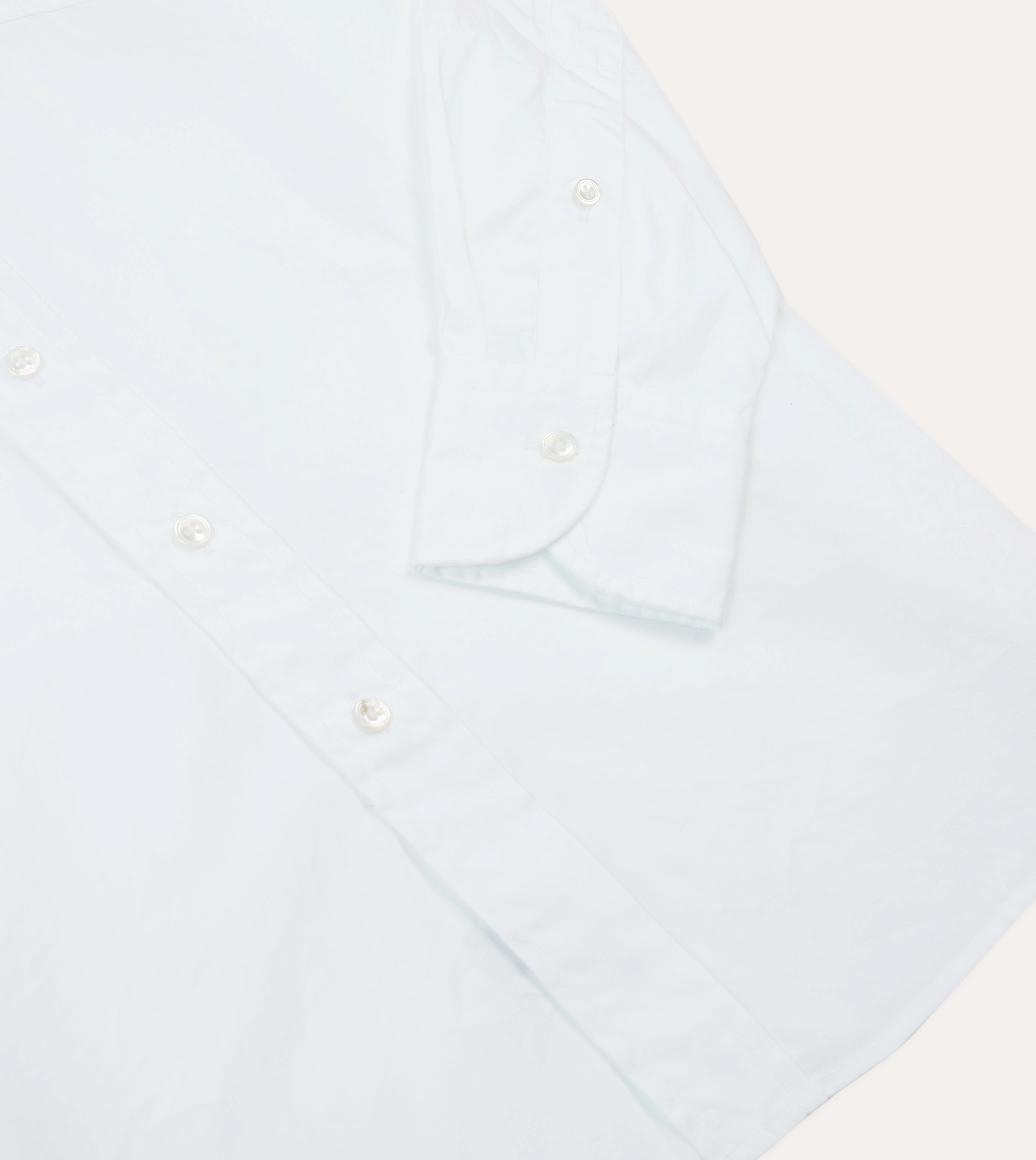 White Cotton Pocket Poplin Button-Down Shirt Anti Static Lining Ethical production