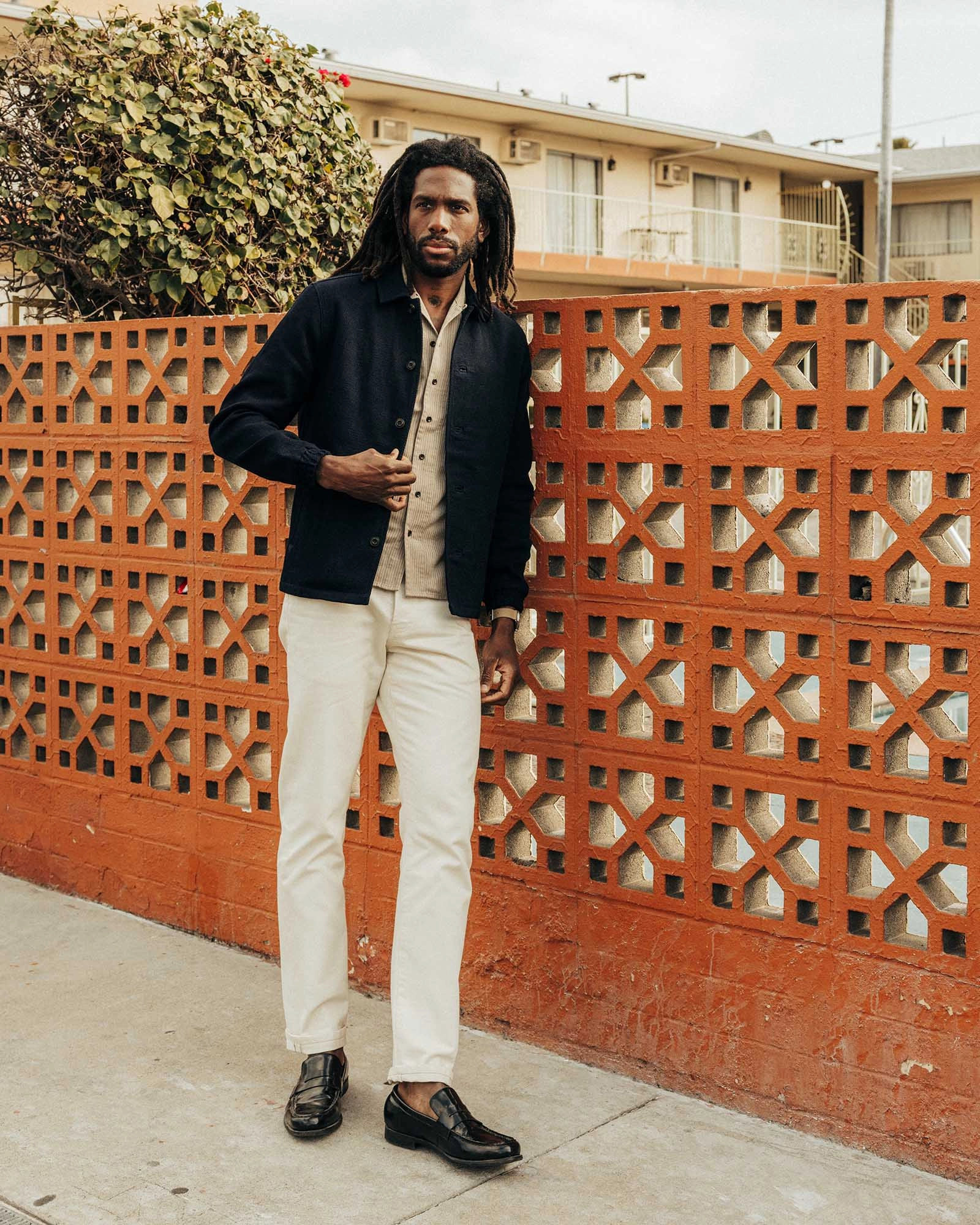The Crew Jacket in Rinsed Indigo Sashiko EcoFriendlyMaterial