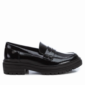 Women's Patent Leather Moccasins In Black Firm Path Practical All-day Shoes