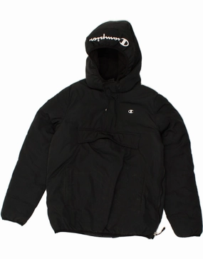 Sporty Look Wax CHAMPION Boys Graphic Anorak Jacket 11-12 Years Large Black Polyester