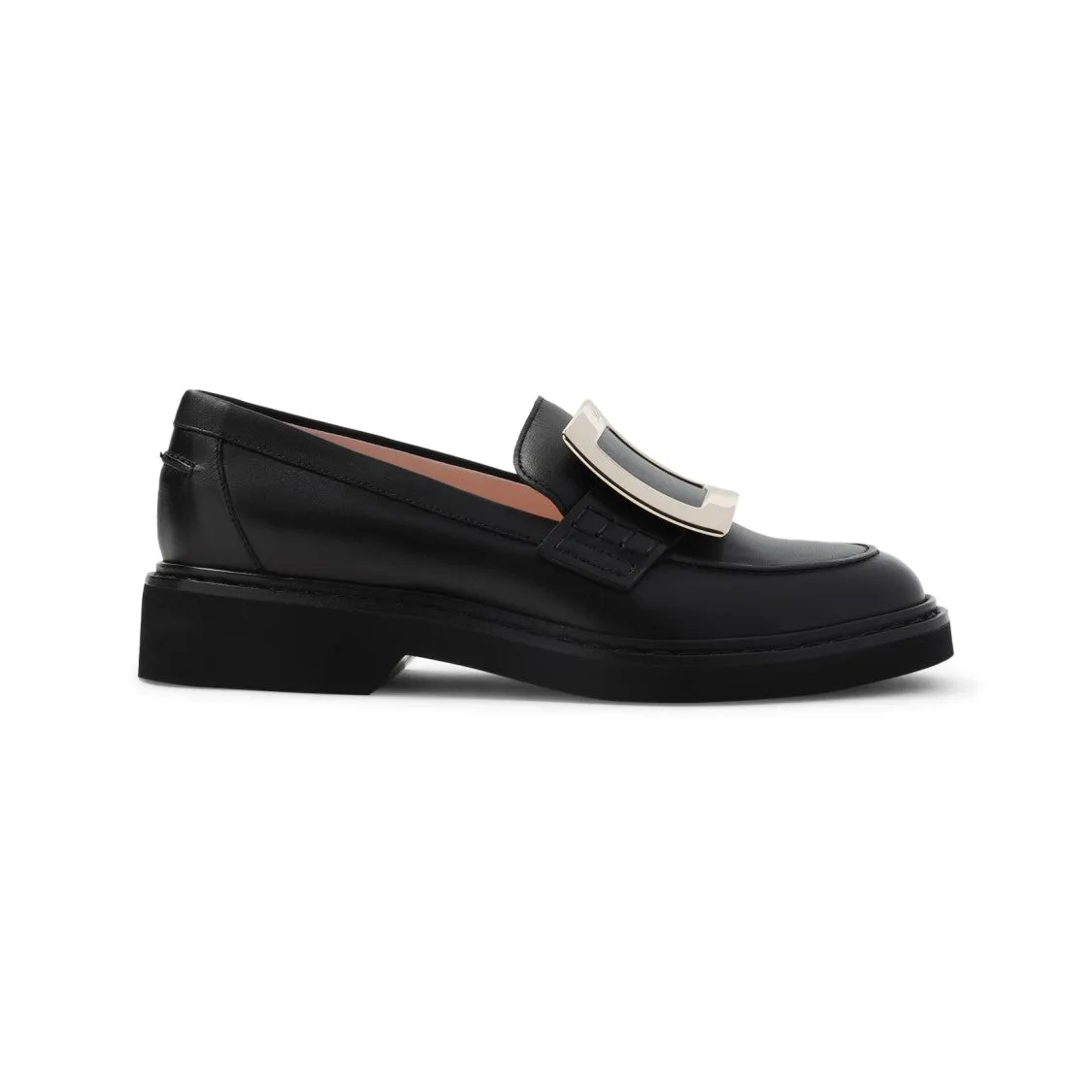Black Leather Vivier Viv Rangers Met Buc 25 Loafers Step Neat