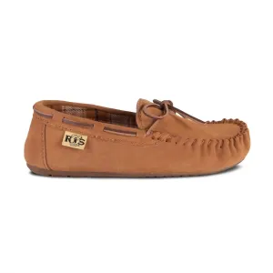 Comfortable Everyday Footwear Ladies Unlined Comfy Moccasin In Chestnut