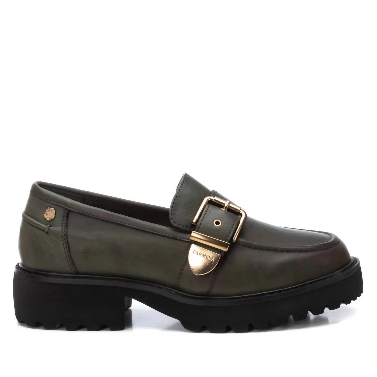 Food Market Women's Leather Moccasins In Kakhi
