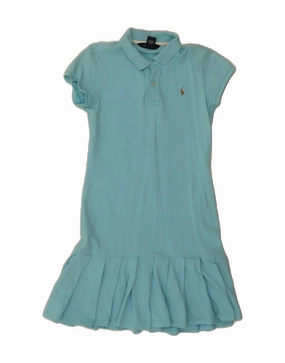 RALPH LAUREN Girls Polo Dress 15-16 Years XL Turquoise Cotton Flattering Silhouette Wear