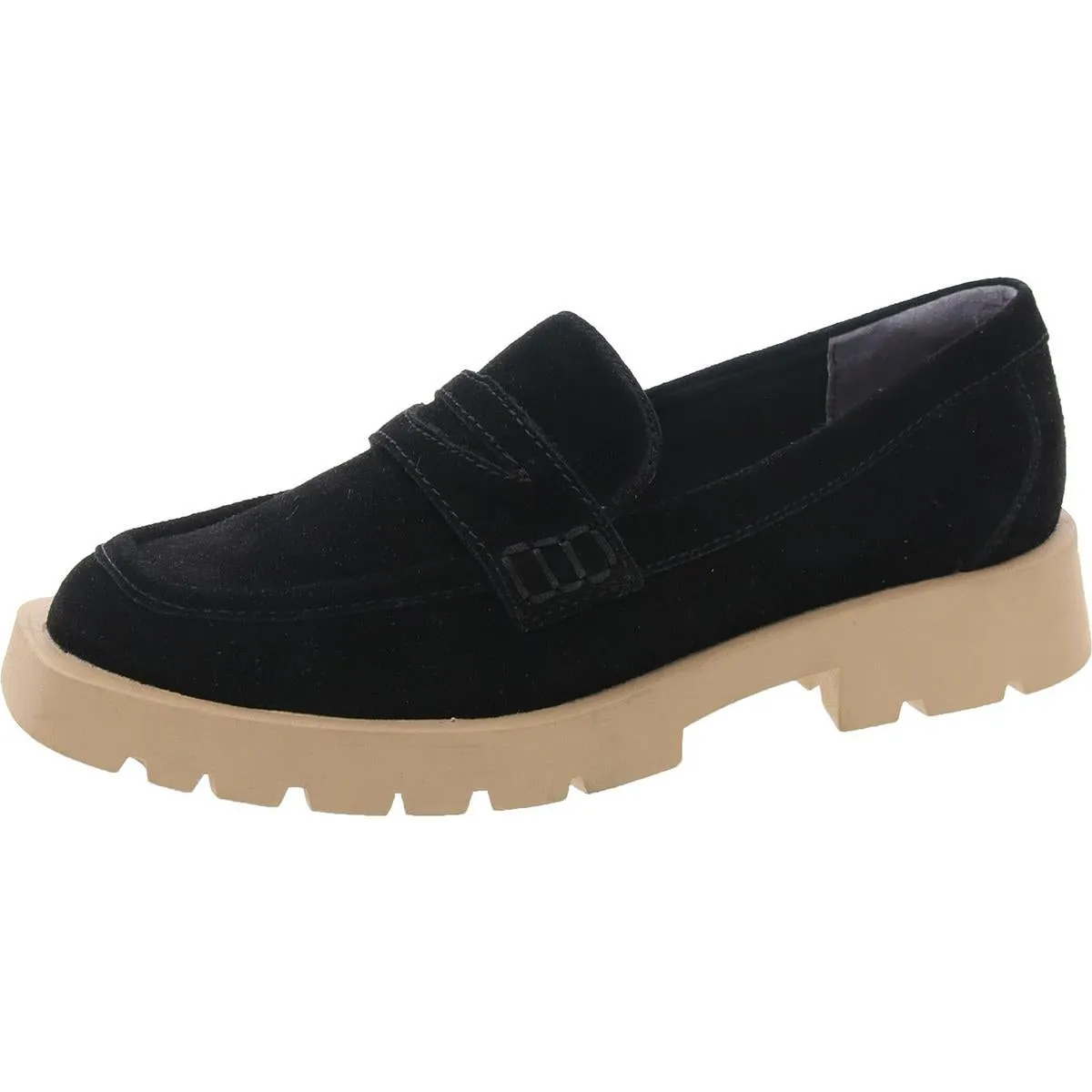 ELIAS Womens Lugged Sole Raised Square Toe Loafers Firm Grip Retro Style