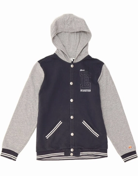 Construct Innovate ELLESSE Boys Graphic Varsity Jacket 11-12 Years Navy Blue Colourblock