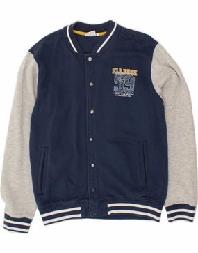 ELLESSE Boys Graphic Varsity Jacket 13-14 Years XL Navy Blue Colourblock Vision