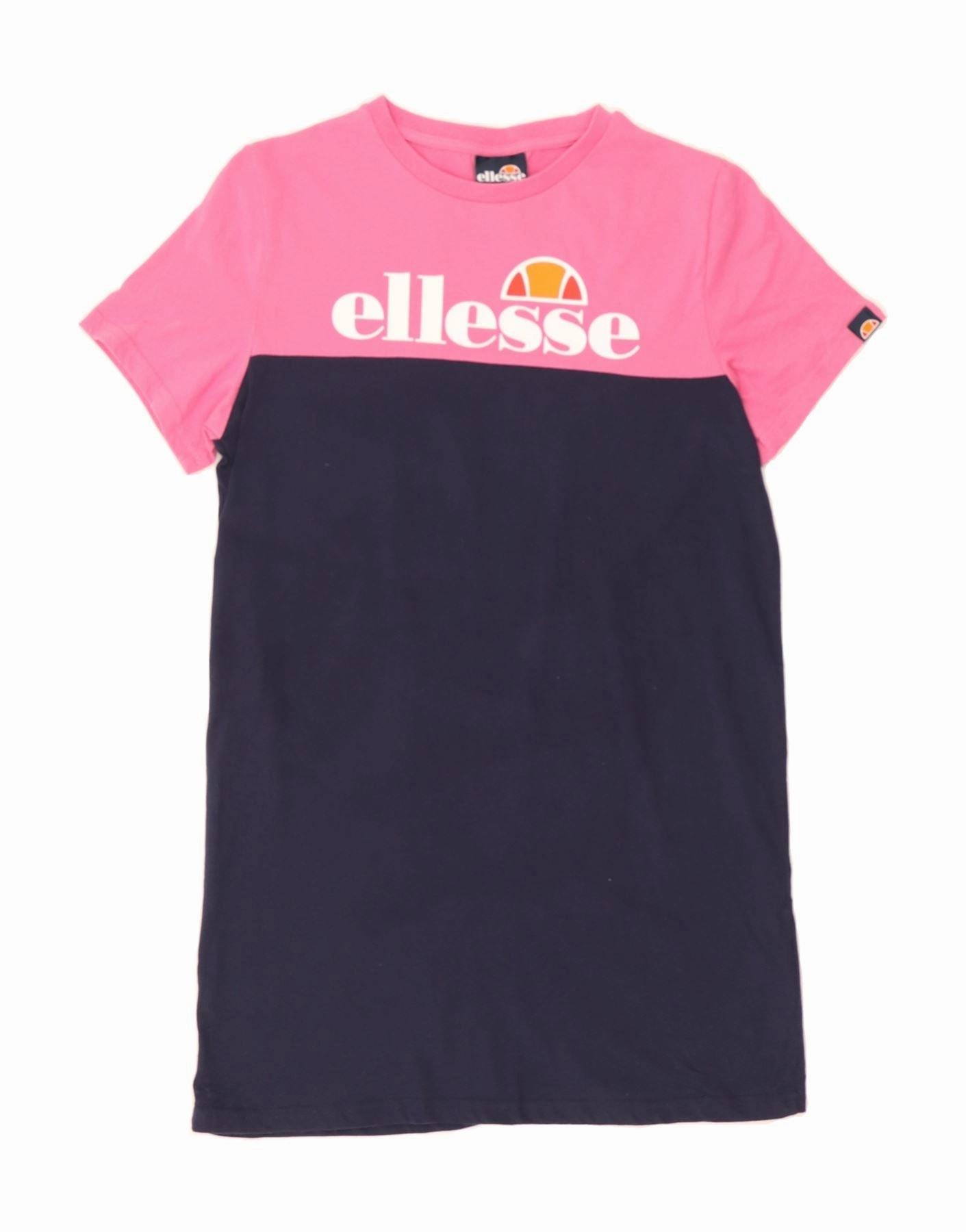 Modest Light ELLESSE Girls Graphic T-Shirt Dress 12-13 Years Pink Colourblock Cotton