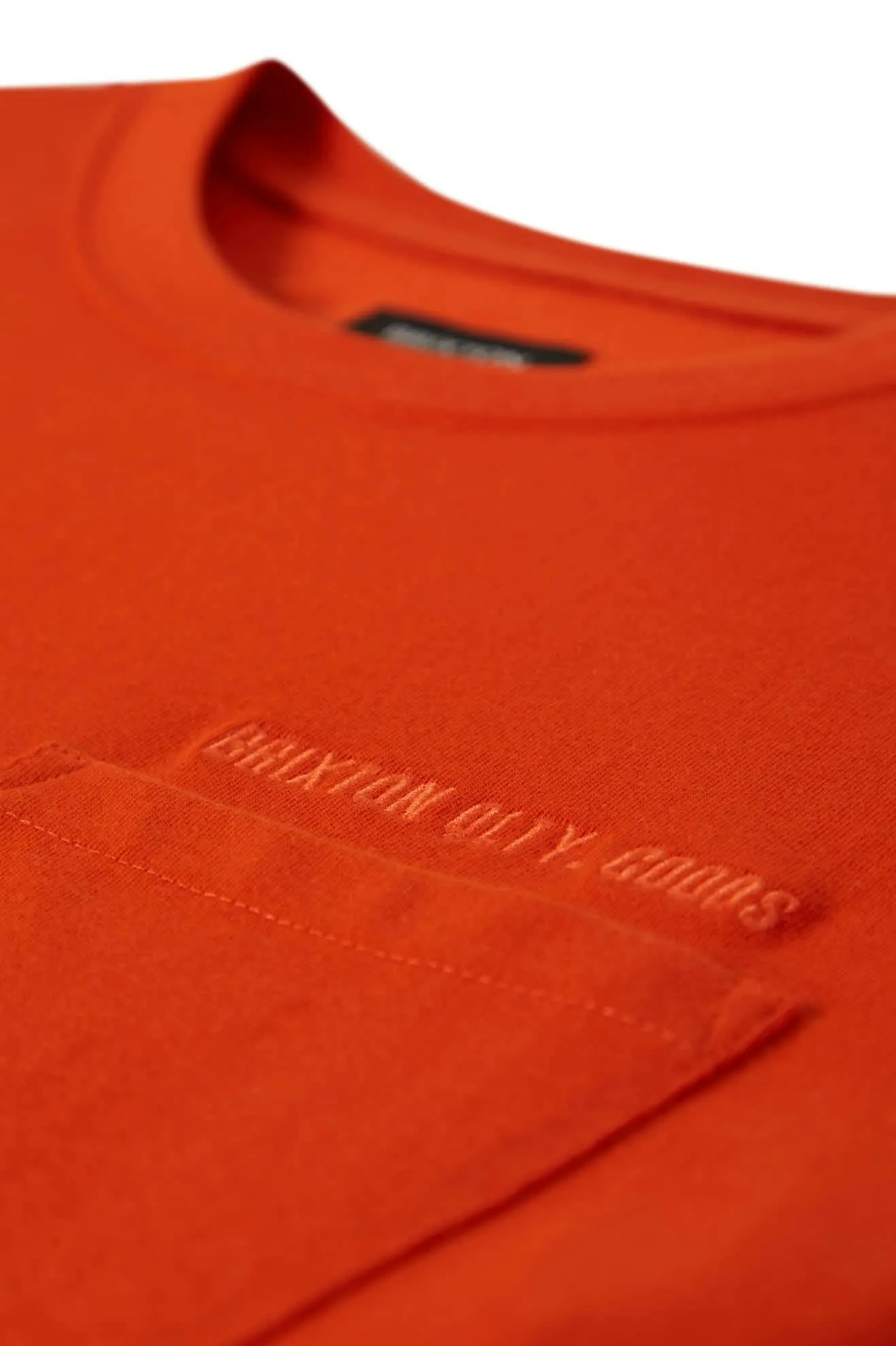 Embroidered Heavyweight S/S Pocket T-Shirt - Trail Orange Sporty Comfort Lightweight Style