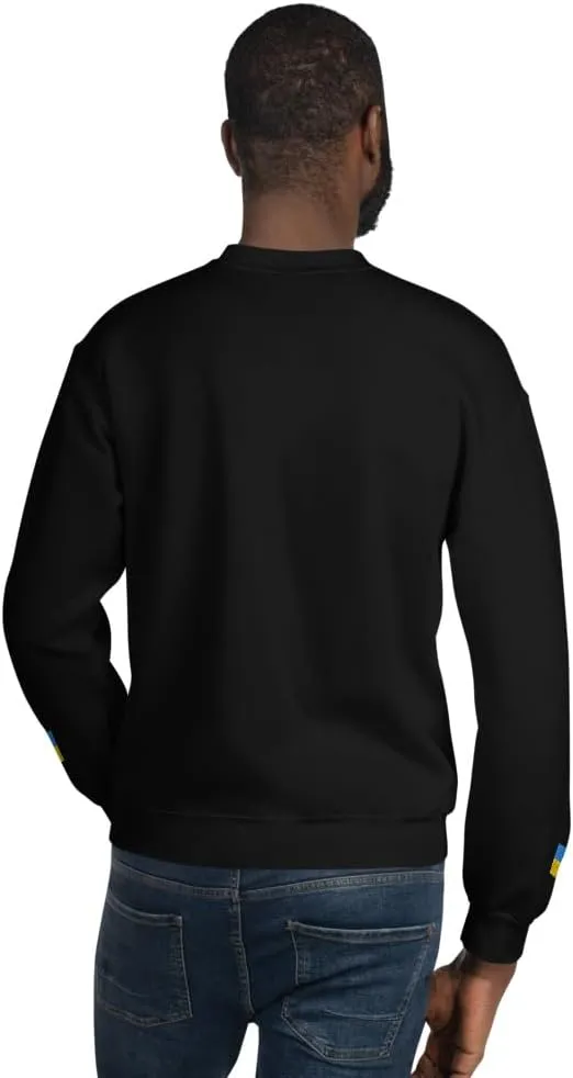 Embroidered Ukrainian Trident Chest - Embroidered Flag Of Ukraine Unisex Sweatshirt