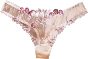 Embroidered Womens Underwear See Through Mesh Panties Butt Lifting Sexy Briefs Cheeky Sheer Bikini Panties Hipsters