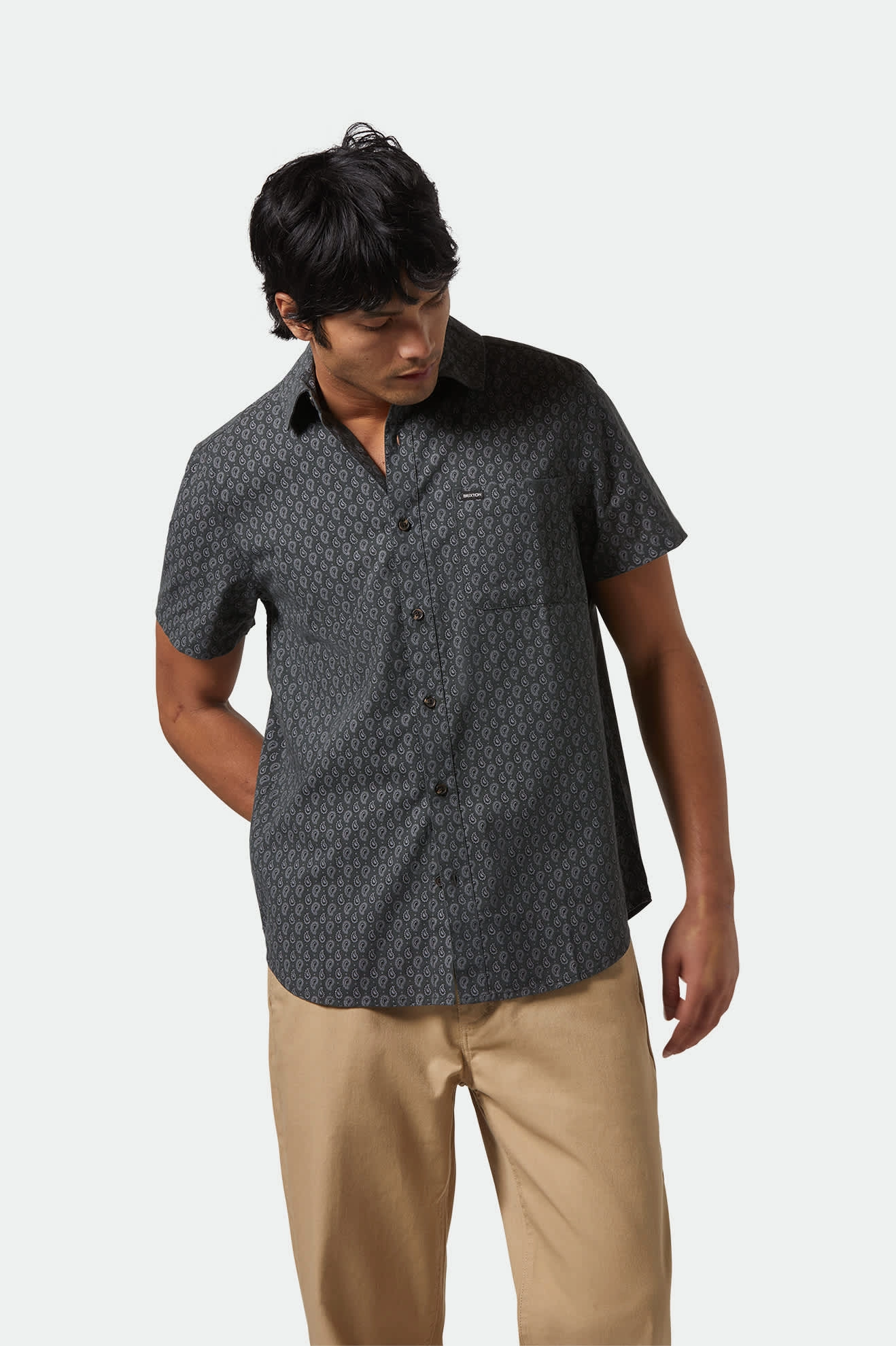 Charter Print S/S Shirt - Washed Black/Paisley Quick-Dry Workwear Essential