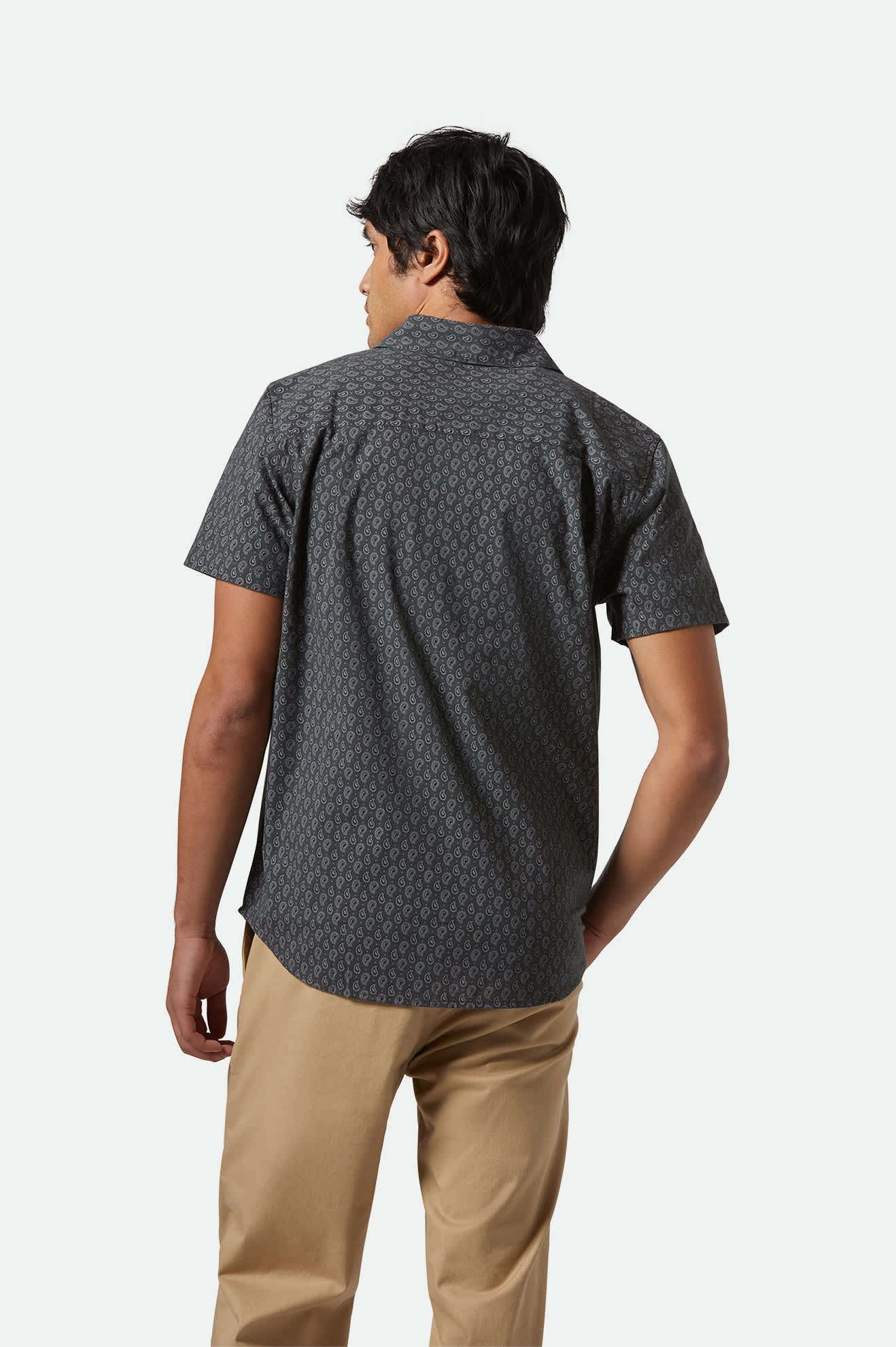 Slim Silhouette High-End Finish Charter Print S/S Shirt - Washed Black/Paisley