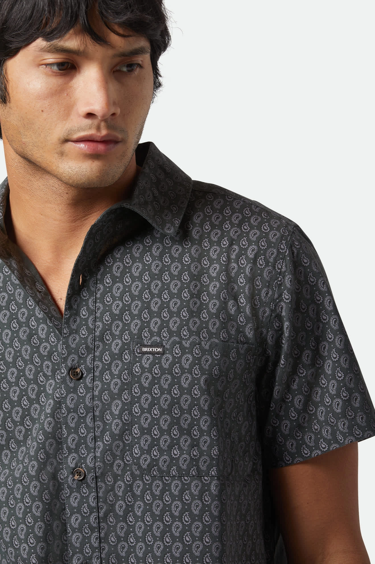 Charter Print S/S Shirt - Washed Black/Paisley Minimalist fashion Handcrafted Detail
