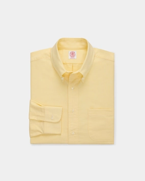 Made-in-USA Yellow Oxford Cloth Button Down Shirt  - Classic Fit Odorless Binding Tape