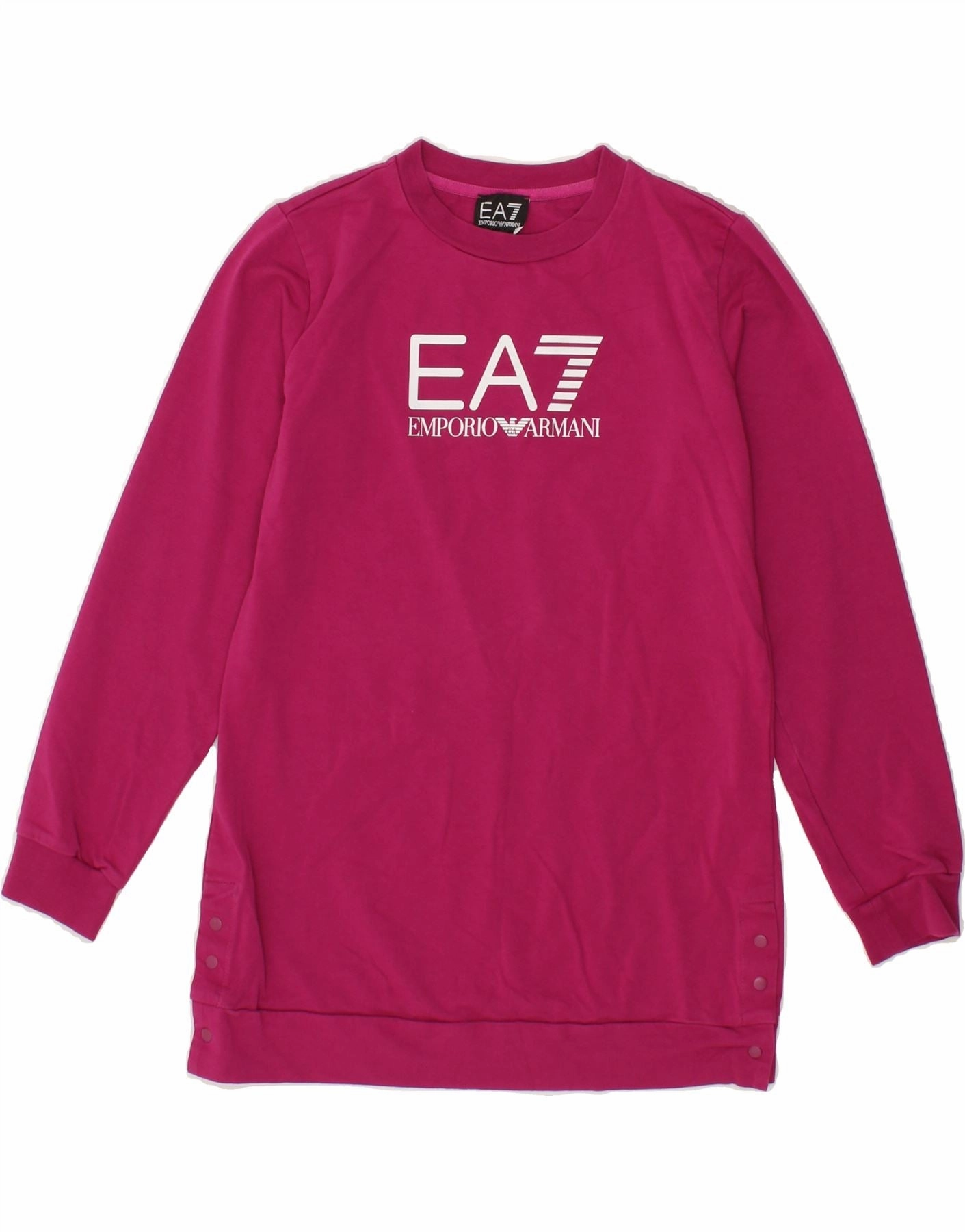 Flattering Shape Wear Fitted Style EMPORIO ARMANI Girls Long Sleeve Sweatshirt Jumper Dress 11-12 Years Pink
