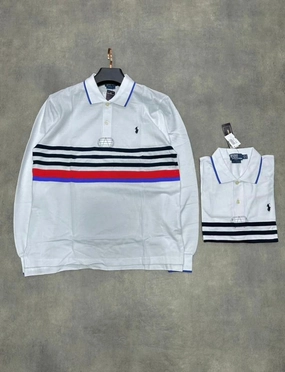Polo Ralph Lauren Stripe Small Pony Long Sleeve Polo Everyday Casual Colorfast Dye