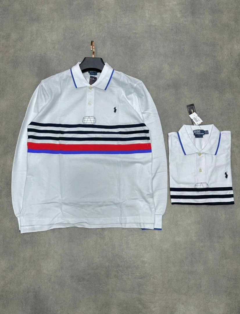 Polo Ralph Lauren Stripe Small Pony Long Sleeve Polo Trendy Tops