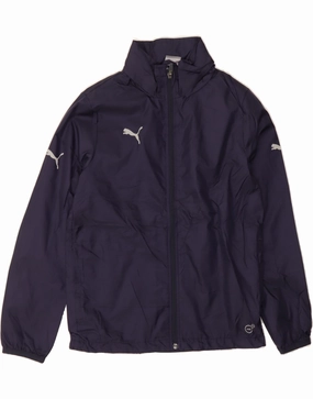 PUMA Boys Hooded Rain Jacket 11-12 Years Navy Blue Polyester Toothbrush