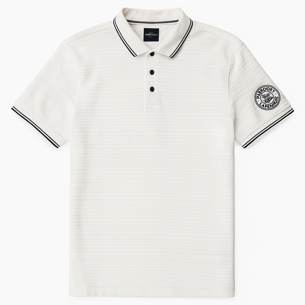 Heather Texture Finish OdorResistant Engbers European Brand Off White Polo