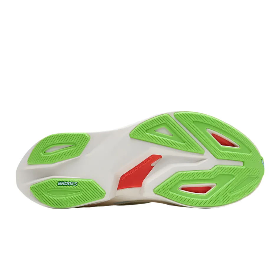 Brooks Men's Hyperion Max 3 Running Shoes in Coconut/Green Gecko/Pink Clay AW25 adjustable - strap Ergonomic Grooves