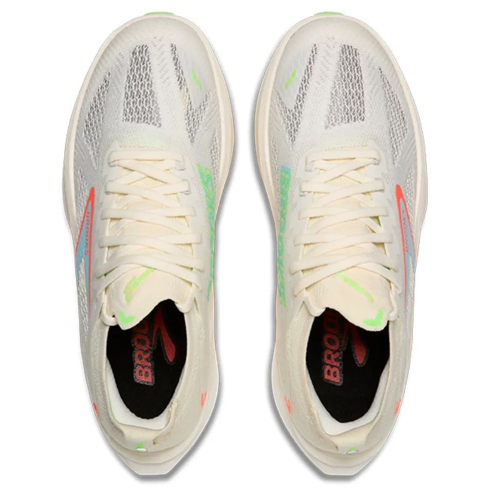 Brooks Men's Hyperion Max 3 Running Shoes in Coconut/Green Gecko/Pink Clay AW25 comfort features running in a cliff area shoes