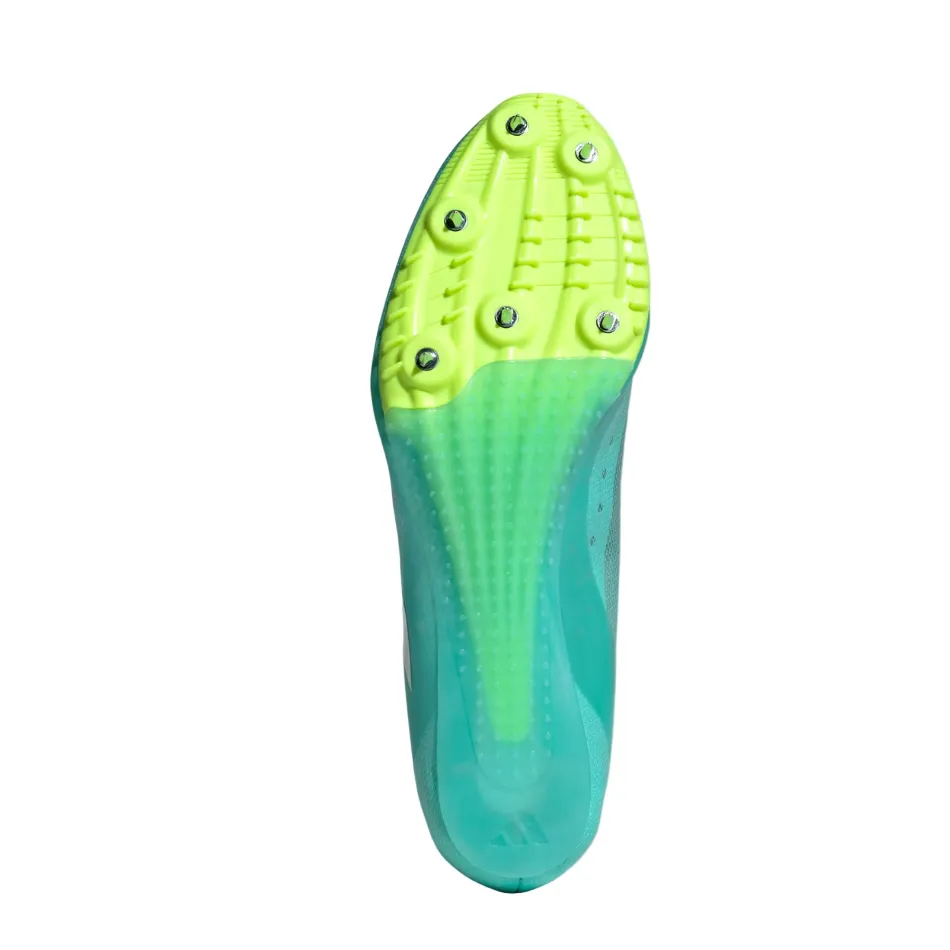 Adidas Unisex Sprintstar Track Spikes in Flash Aqua/Cloud White/Lucid Lemon AW25 Female runner