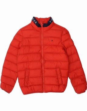 TOMMY HILFIGER Boys Graphic Padded Jacket 6-7 Years Orange Colourblock Game Day