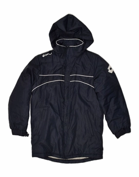 LOTTO Boys Graphic Hooded Windbreaker Coat 9-10 Years Small Navy Blue Option