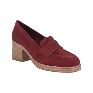 Arch Fit Women's Irene Penny Loafer Heels In Bordo Suede